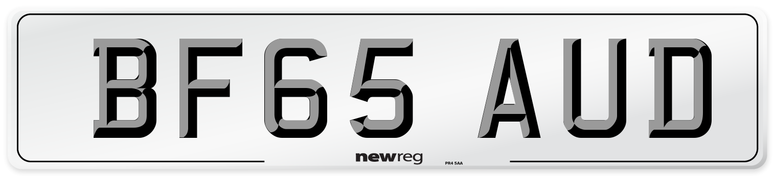 BF65 AUD Number Plate from New Reg